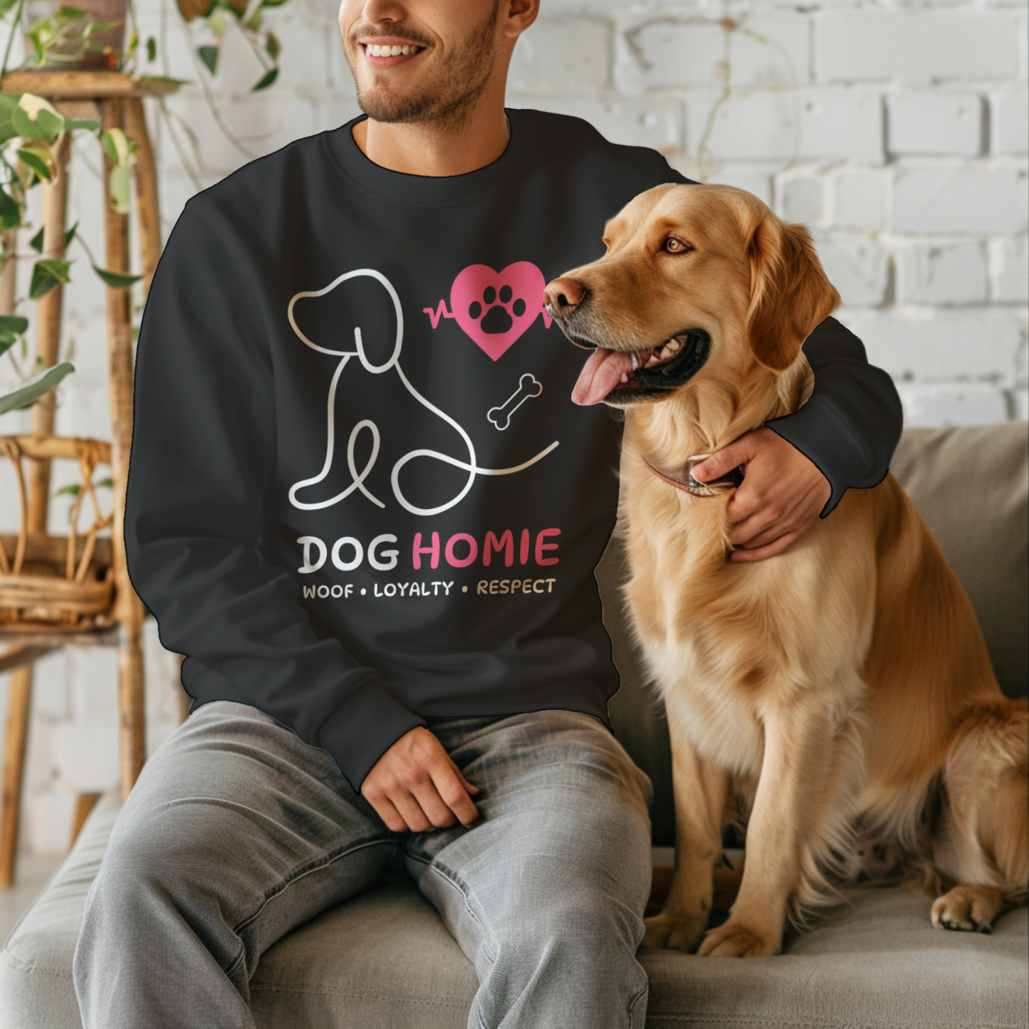 Dog Homie UNISEX Sweatshirt by HUSTLE CLAN