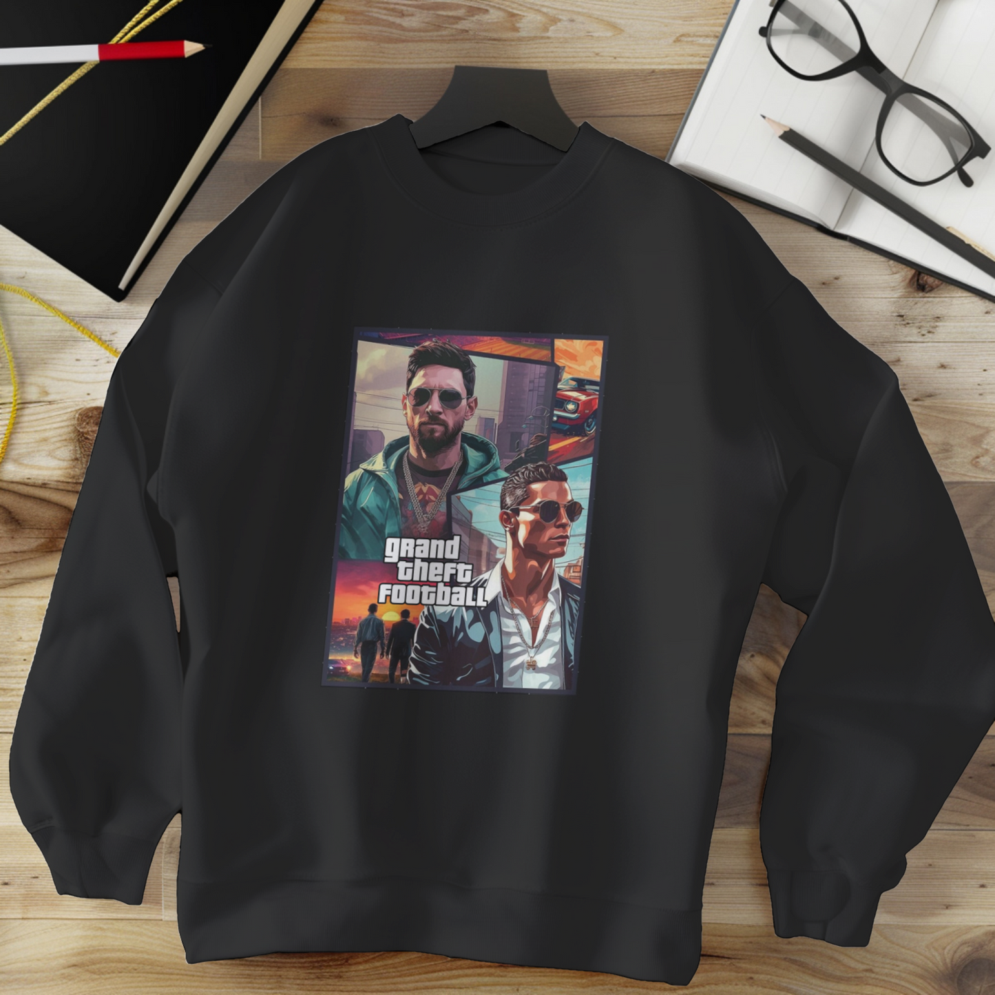 GTA inspired Messi & Ronaldo themed Unisex Sweatshirt by HUSTLE CLAN