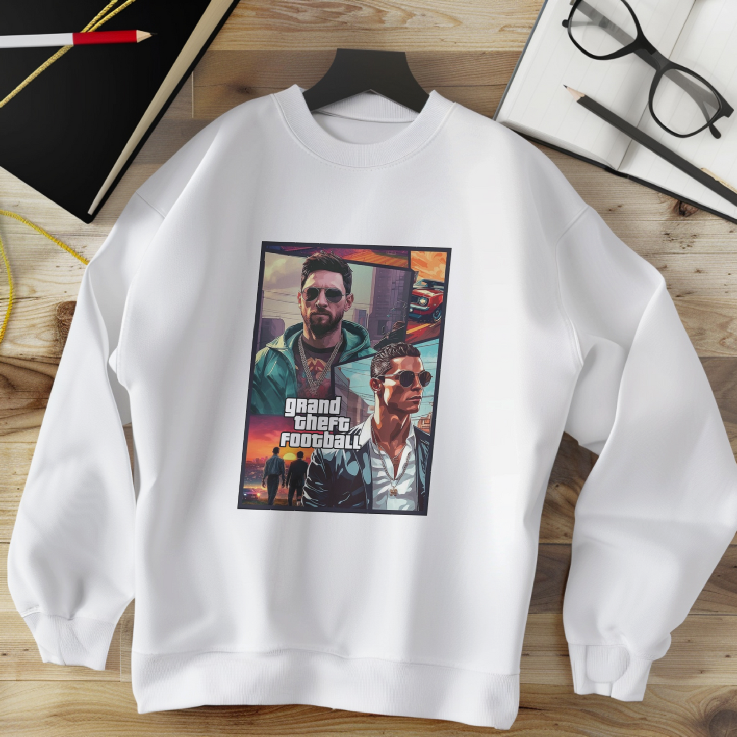 GTA inspired Messi & Ronaldo themed Unisex Sweatshirt by HUSTLE CLAN