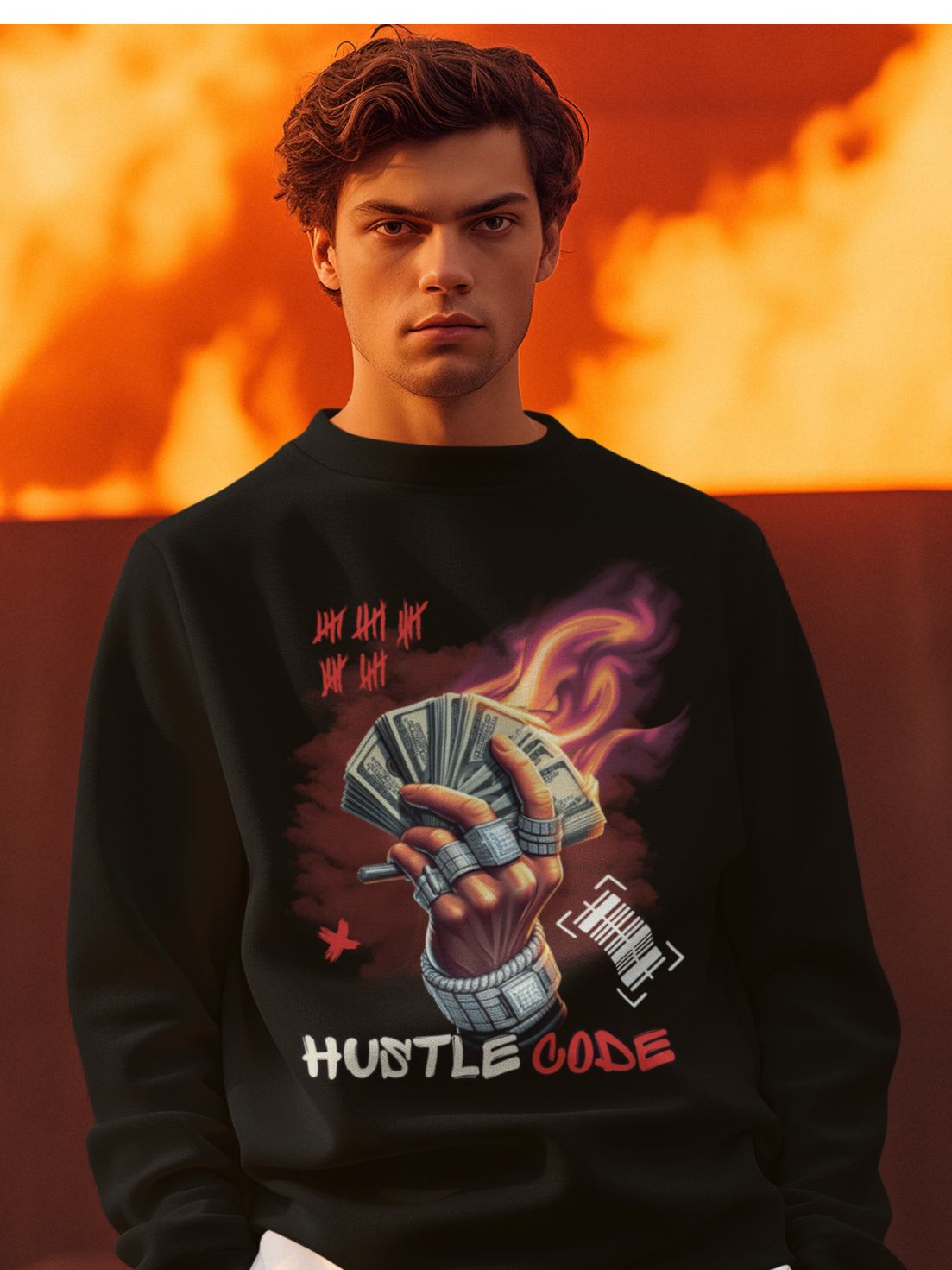 Hustle Code Unisex Sweatshirt by HUSTLE CLAN