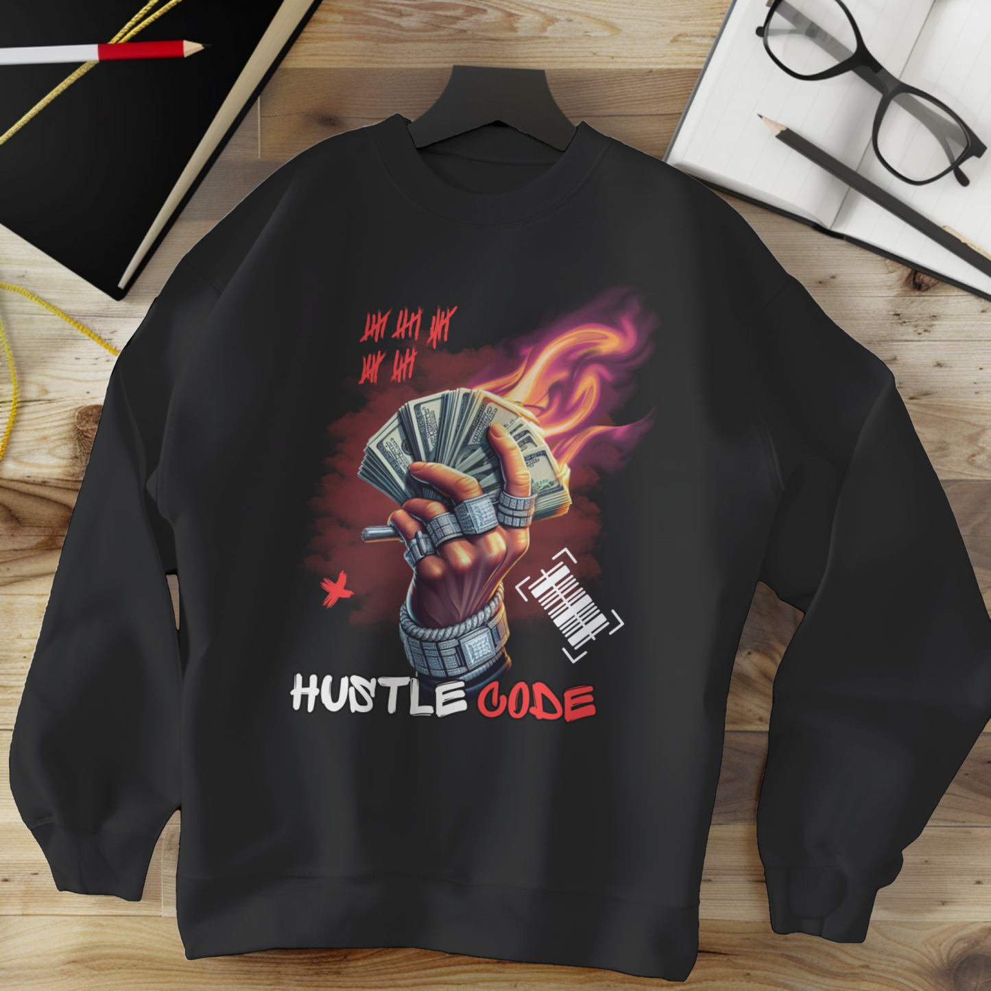 Hustle Code Unisex Sweatshirt by HUSTLE CLAN