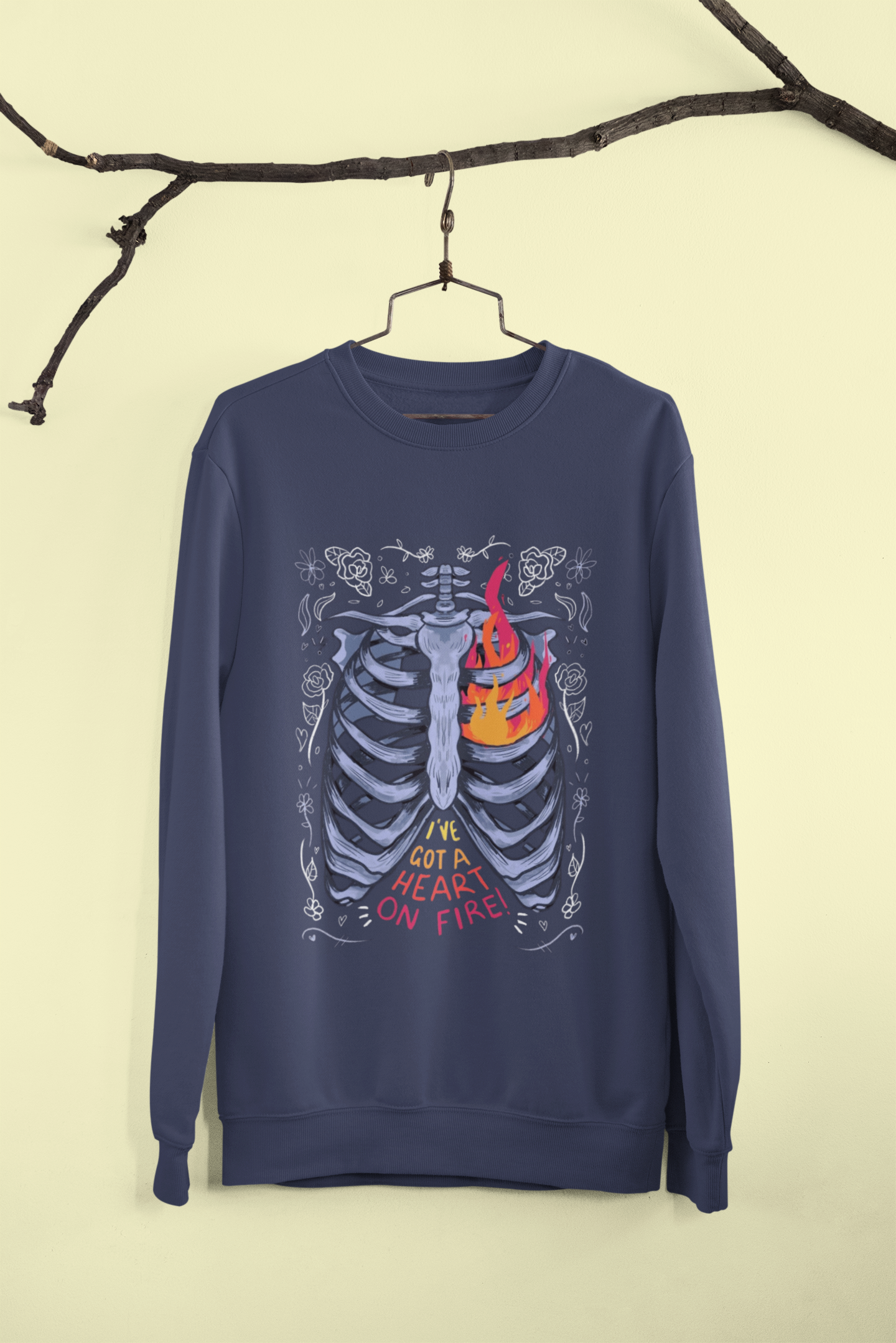 Heart on Fire Unisex Sweatshirt by HUSTLE CLAN