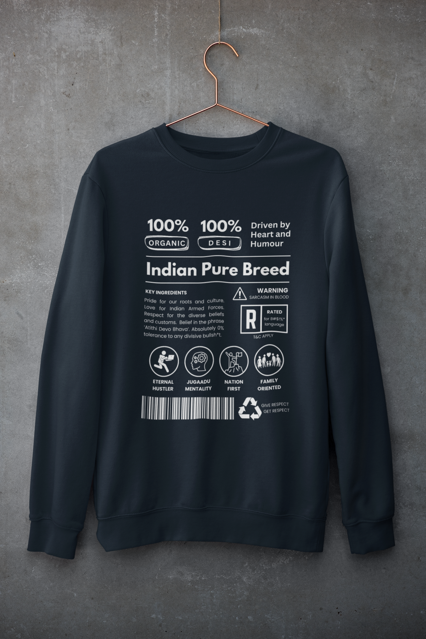 Indian Pure Breed Unisex Sweatshirt by HUSTLE CLAN