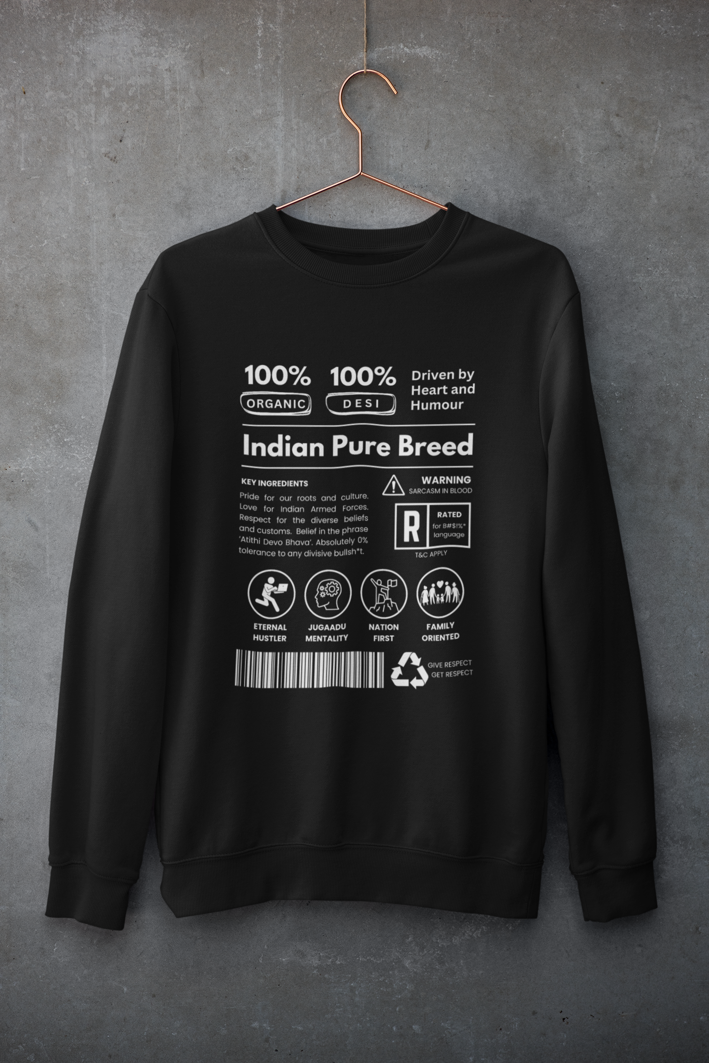 Indian Pure Breed Unisex Sweatshirt by HUSTLE CLAN