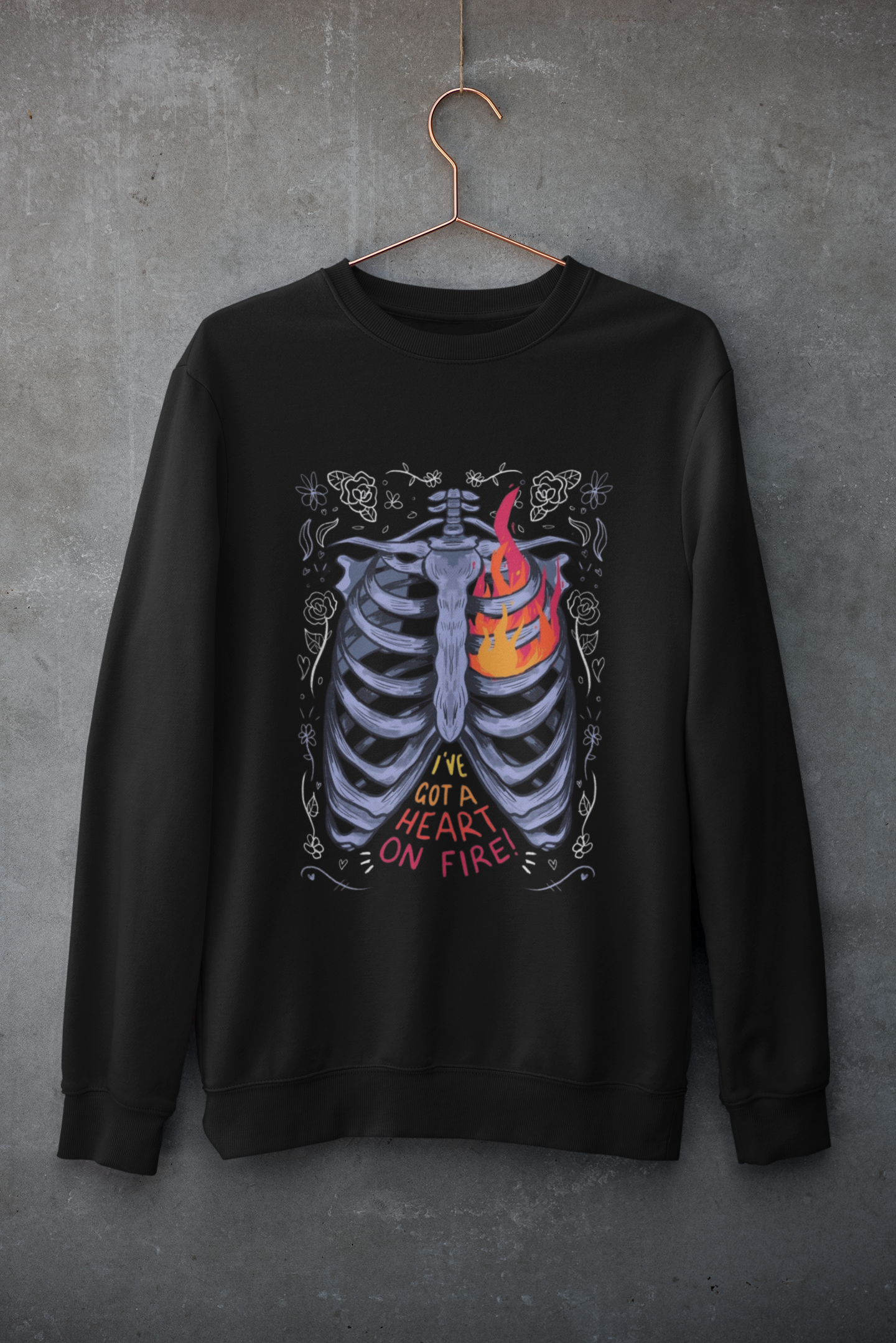 Heart on Fire Unisex Sweatshirt by HUSTLE CLAN