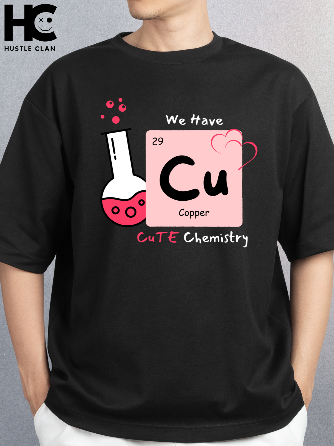 Cute Chemistry T-shirts (Black) Couple COMBO by HUSTLE CLAN